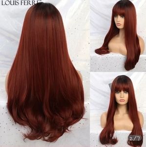 Adjustable NEW Black Wine Red Ombre Wig